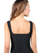 Square Neck Leotard Black back view