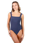Square Neck Leotard Navy front view