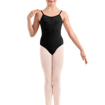 Strappy Camisole Leotard Black front view