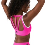 Tiger Friday Sully Crop Top in Malibu, side view showing ribbed crop top with wide underbust band