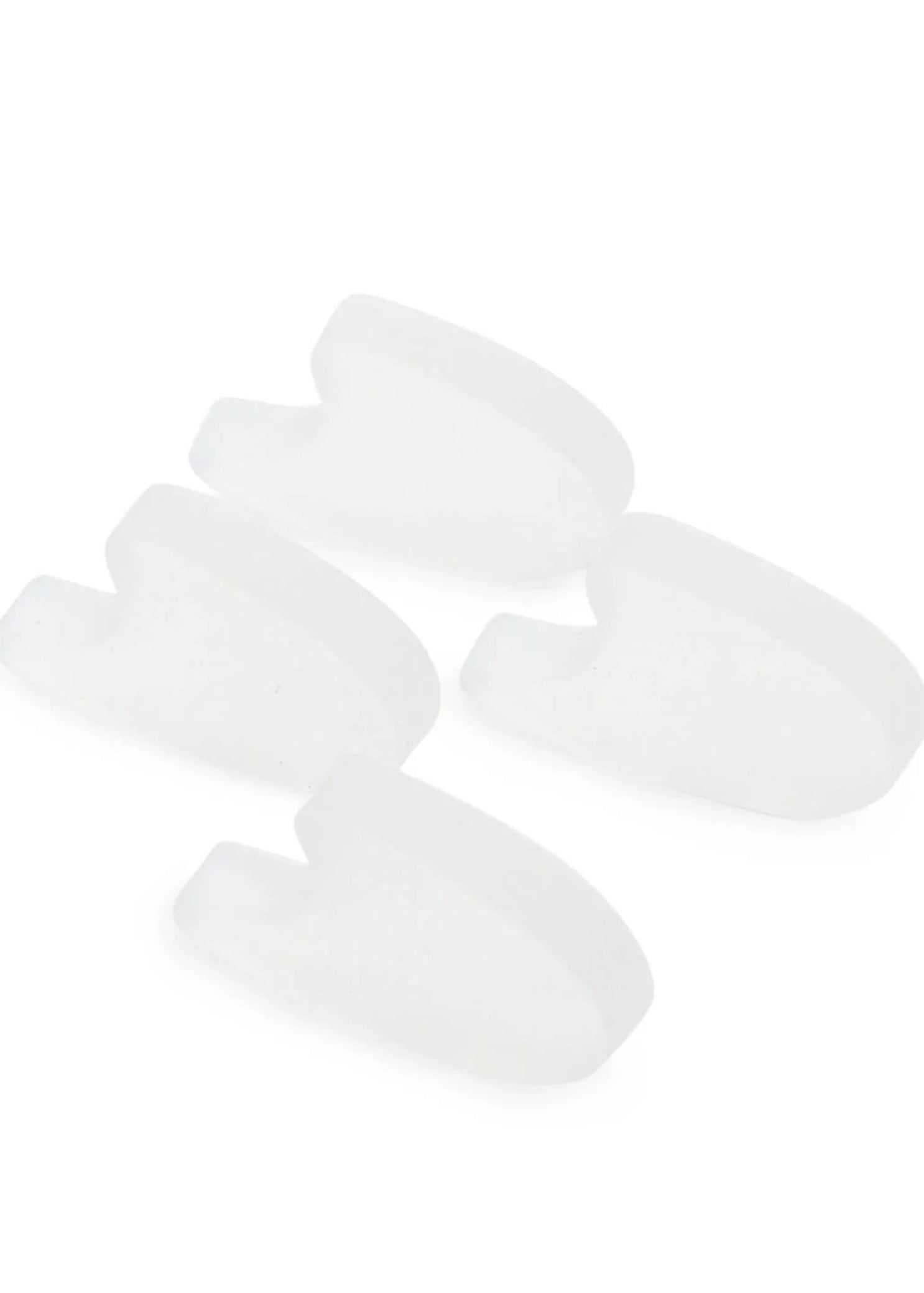 Capezio Super Spacers (4 pcs), angled side view showing four silicone gel toe separators with curved notches