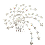 FH2 Swirl Rhinestone Comb in Crystal, front view showing swirl-shaped rhinestone hair comb on retail card
