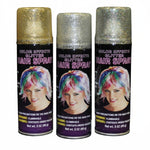 Thank You Very Much Glitter Aerosol, collection view showing Gold, Silver, and Multicolor spray options