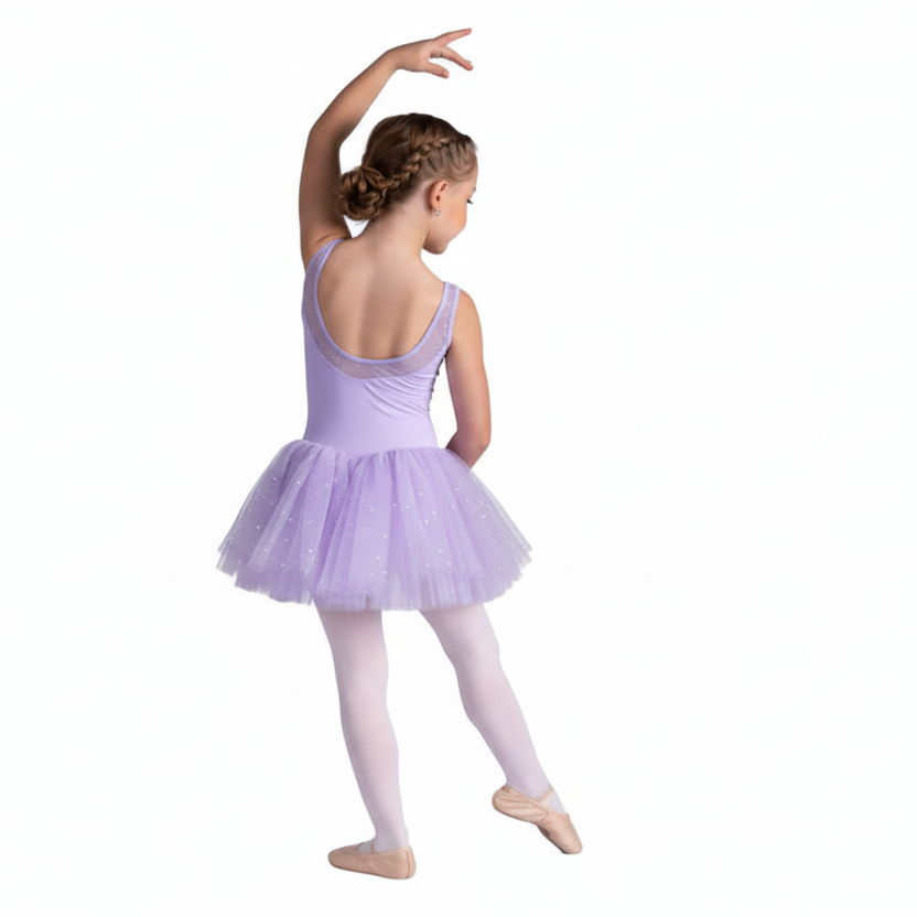 Tank Glitter Dress Lavender back view