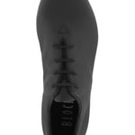 Bloch Ladies Tap-Flex Lace Up Tap Shoe in Black, top view showing split sole and lace-up construction