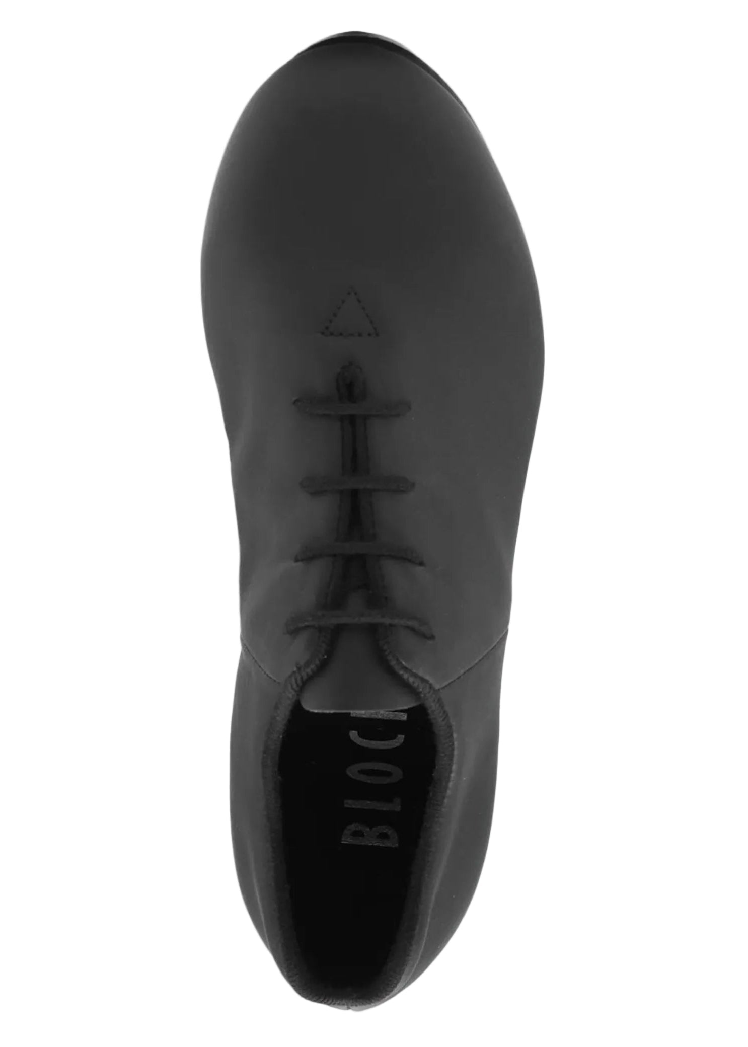 Bloch Ladies Tap-Flex Lace Up Tap Shoe in Black, top view showing split sole and lace-up construction