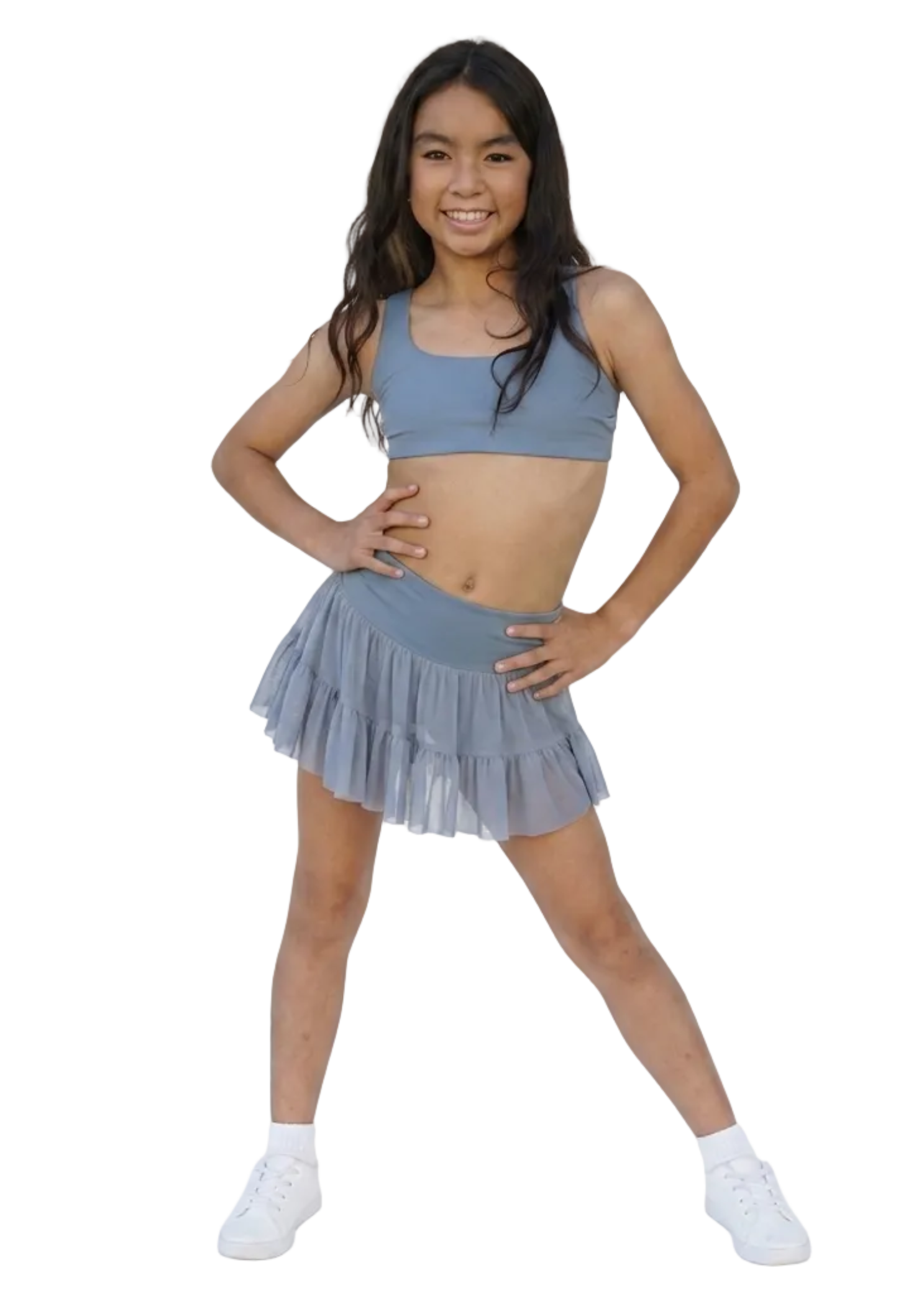 Tennis Skort Steel Blue front view