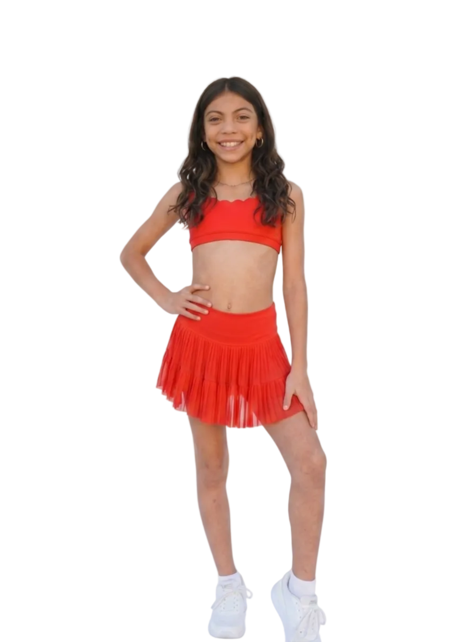 Tennis Skort Red front view