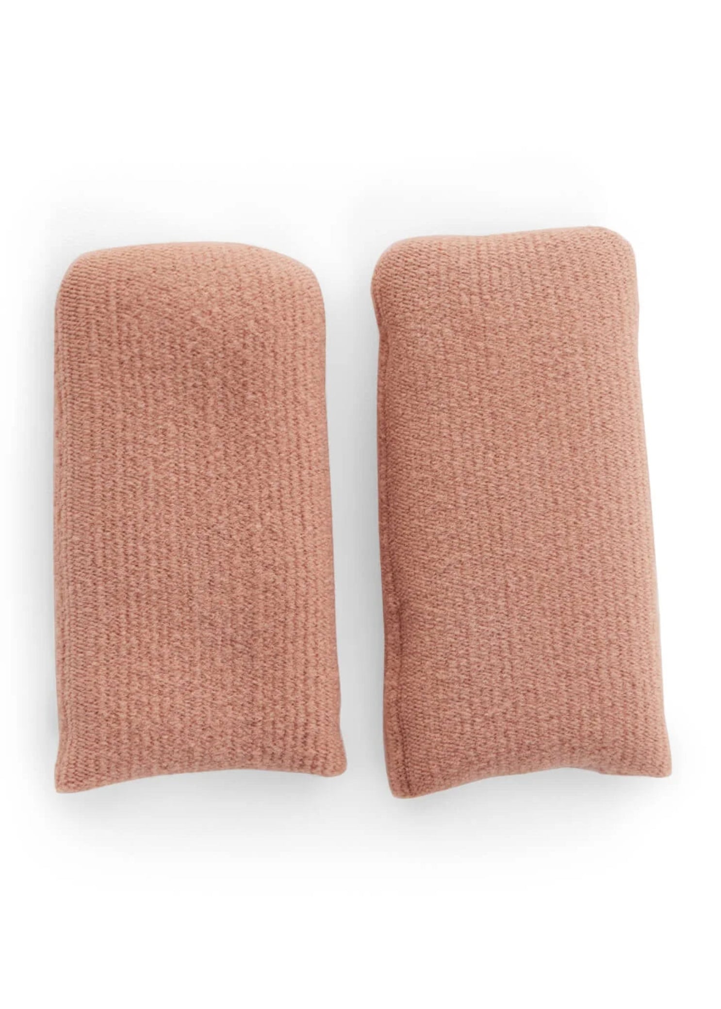 Capezio The Big Tip, detail view showing textured elasticized fabric and rounded ends on two toe covers