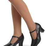 So Danca Tina 2" High Heel Tap Shoe in Black, lifestyle view showing T-strap design and 2" block heel