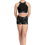 V Front Print Short Black front view