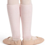 Capezio rayon-blend Toddler Legwarmer in Pink, back view showing 9-inch ribbed knit and elasticized edges