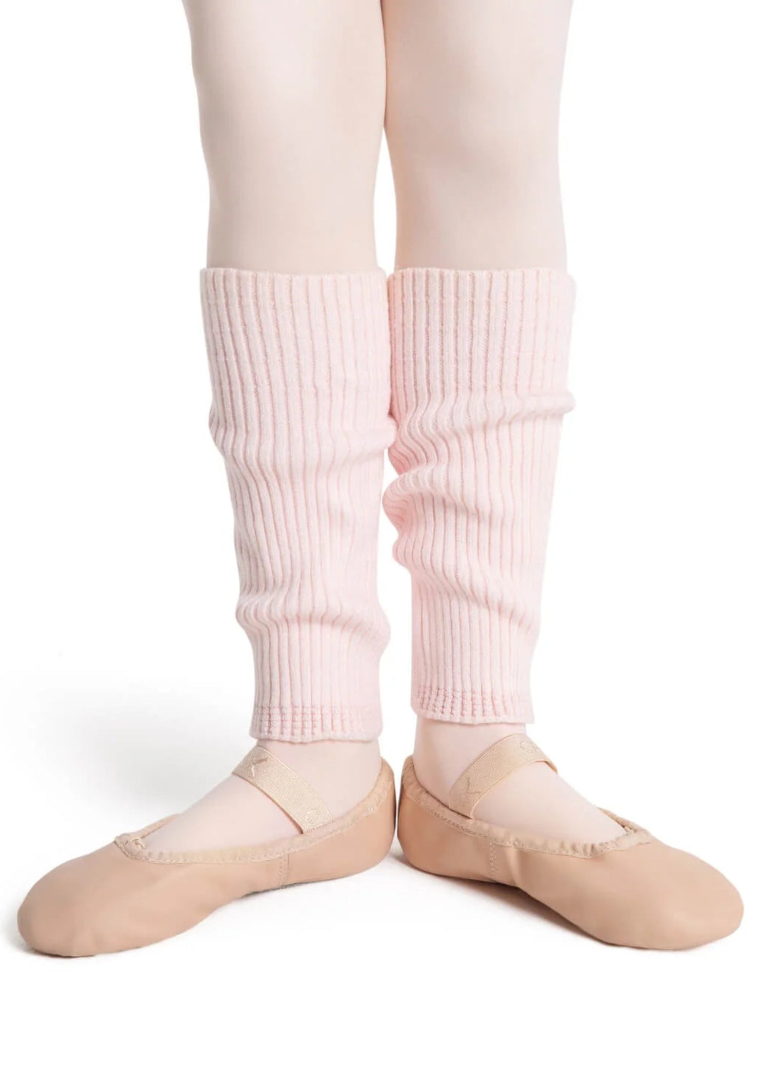 Capezio rayon-blend Toddler Legwarmer in Pink, front view showing 9-inch ribbed knit and elasticized edges