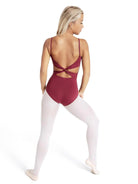 Twist Back Cami Leotard Burgundy back view