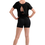 Twist Back Top Black back view