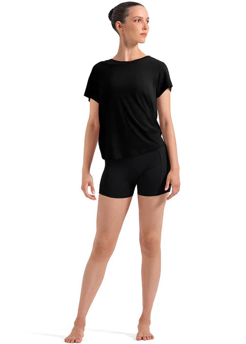 Twist Back Top Black front view