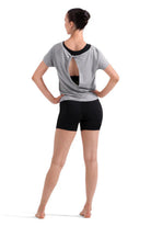 Twist Back Top Grey Marle back view