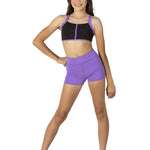 Two-Tone Halter Top Black/Bright Lavender front view