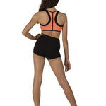 Two-Tone Halter Top Coral Blast/Black back view