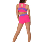 Two Tone Tank Top Bright Lavender/Neon Pink back view