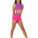 Two Tone Tank Top Bright Lavender/Neon Pink front view