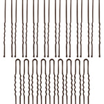 Kitsch U Pins in Brown, detail view showing bronze u-pin tips and shape