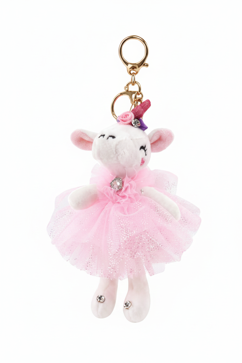 Unicorn Ballerina Bag Tag Multicolor front view