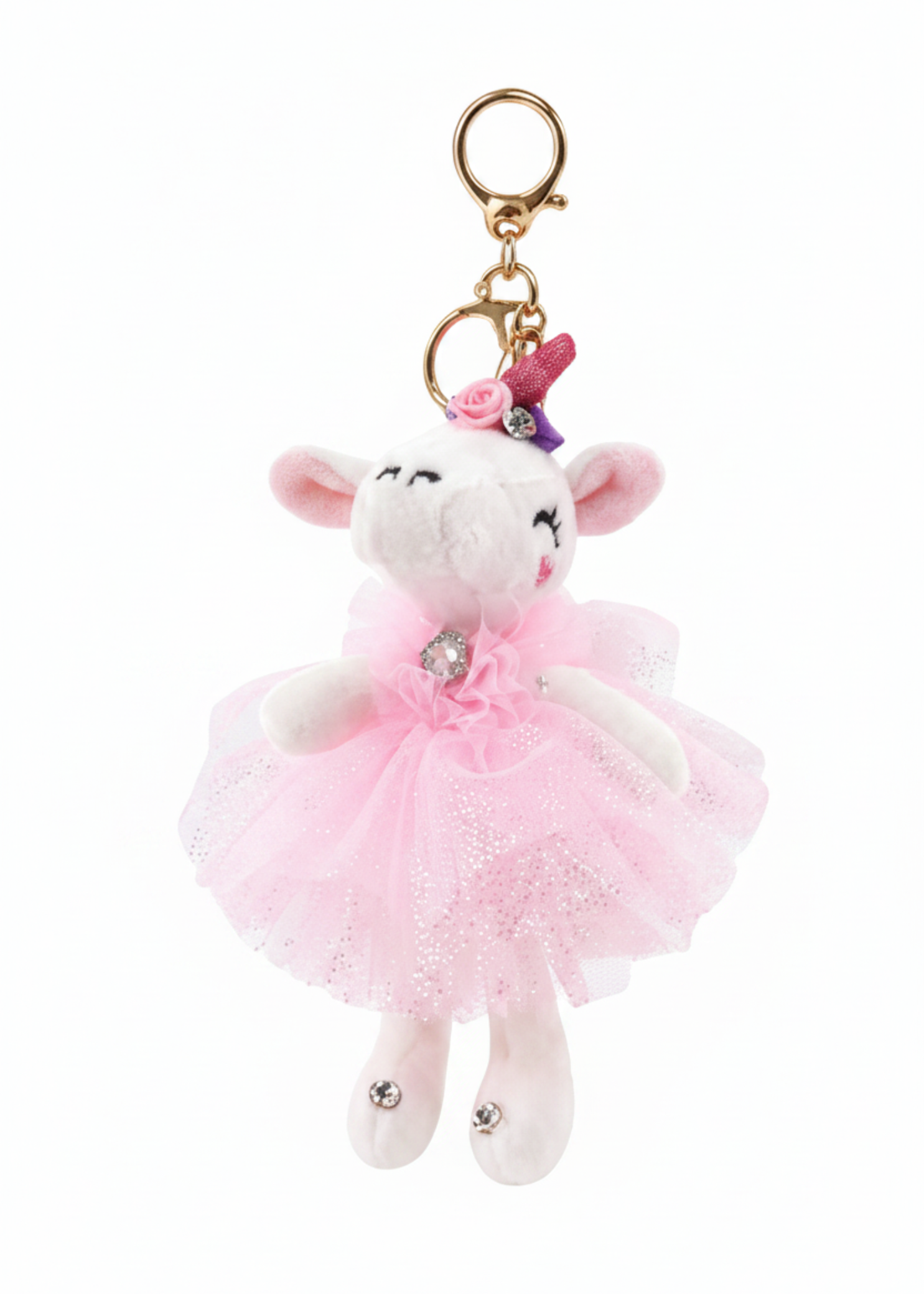 Unicorn Ballerina Bag Tag Multicolor front view