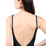Blossom V-Front Cami Leotard Black back view