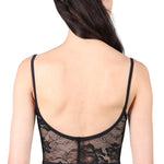 V-Neck Cami Leotard Black back view