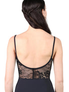 V-Neck Cami Leotard Black back view