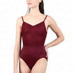 V-Neck Cami Leotard Ruby front view