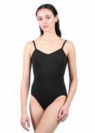 V-front Cami Leotard Black front view