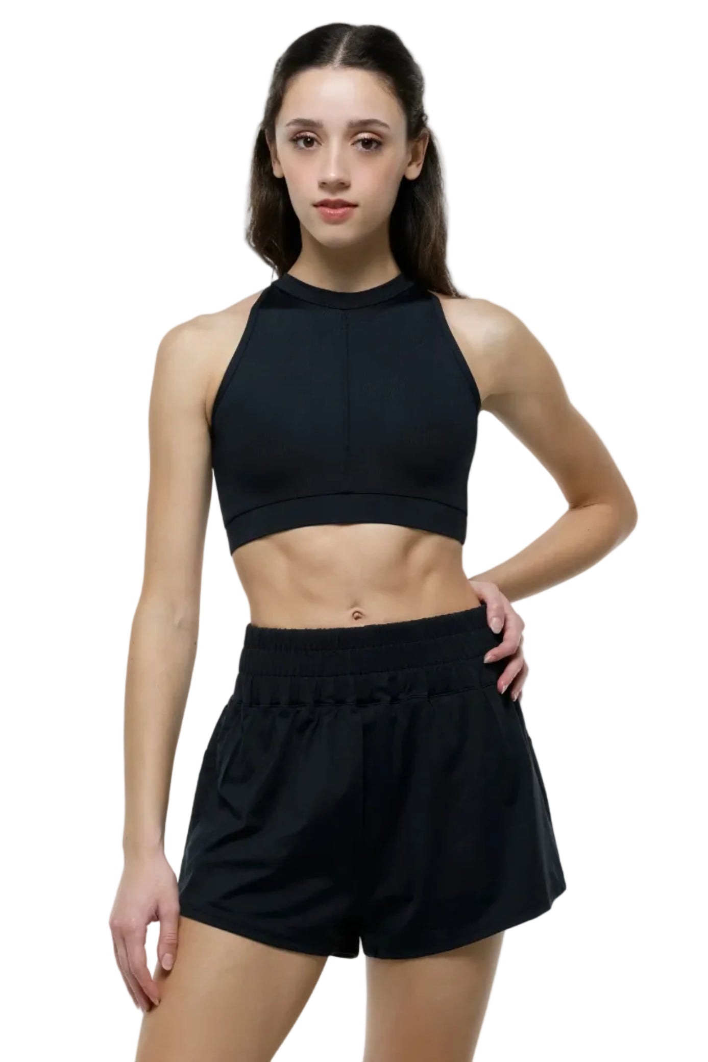 Varsity Lounge Short Black front view