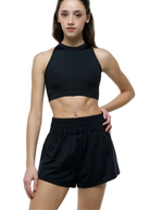 Varsity Lounge Short Black front view