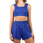 Varsity Lounge Short Sapphire front view