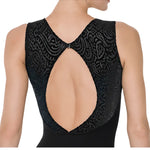 Velvet Couture Cut-Out Leotard Black detail view