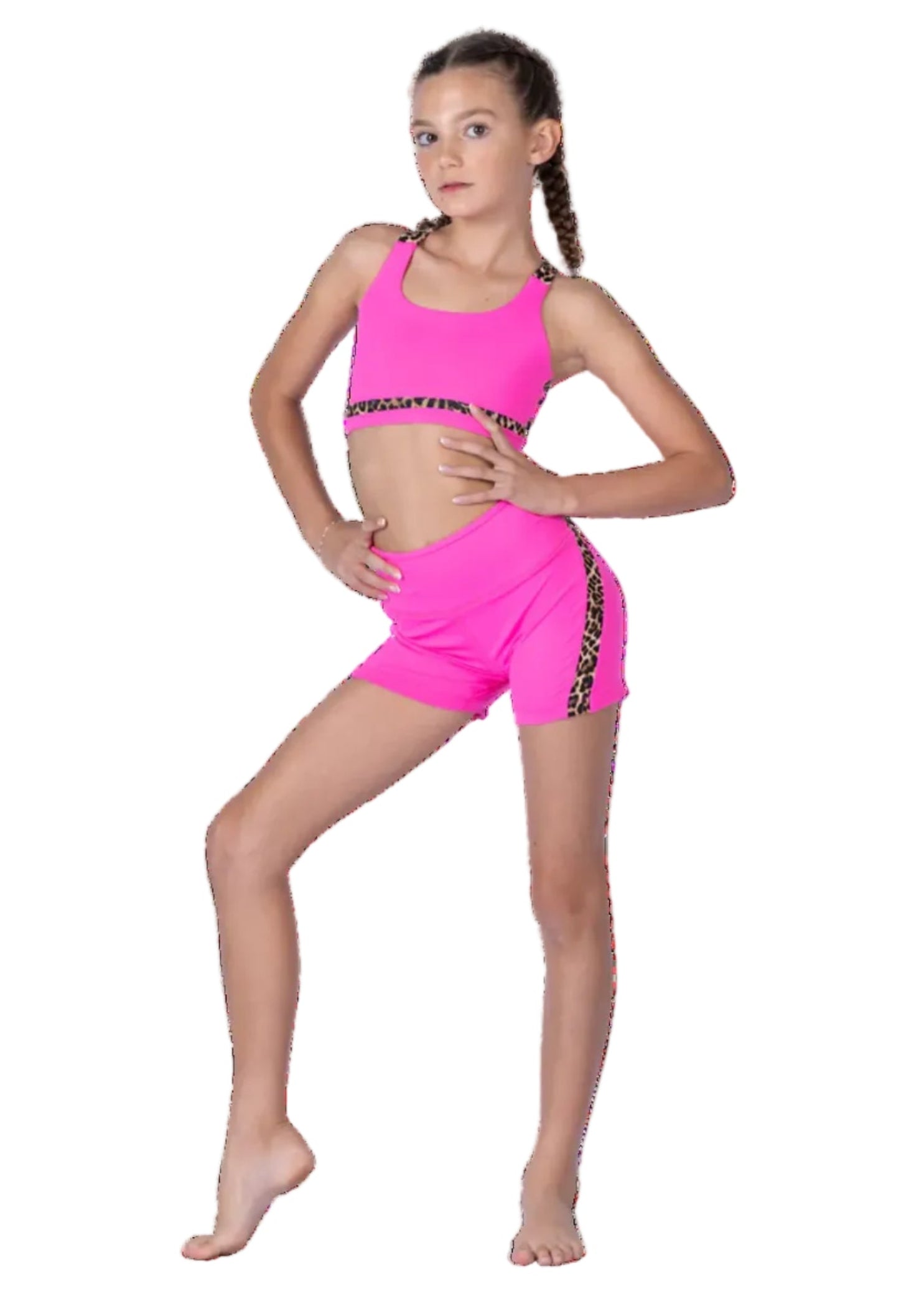 Vibe Short Hot Pink Cheetah front view