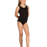 Violetta Lattice Leotard Black front view