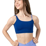 Tiger Friday Vita Crop in Starlight, front view showing asymmetrical neckline and convertible strap