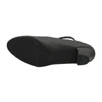 So Danca Artificial Leather Von Character Shoe in Black, bottom view showing microfiber sole and heel cap