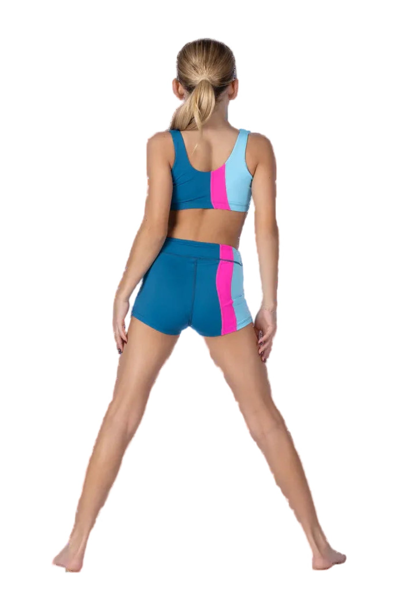 Wave Short Teal Pop back view