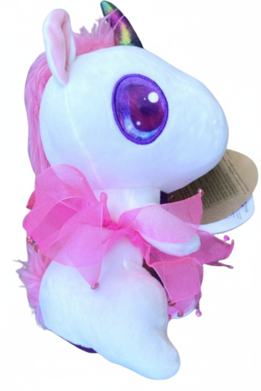 Plush Unicorn with Scrunchie  side view