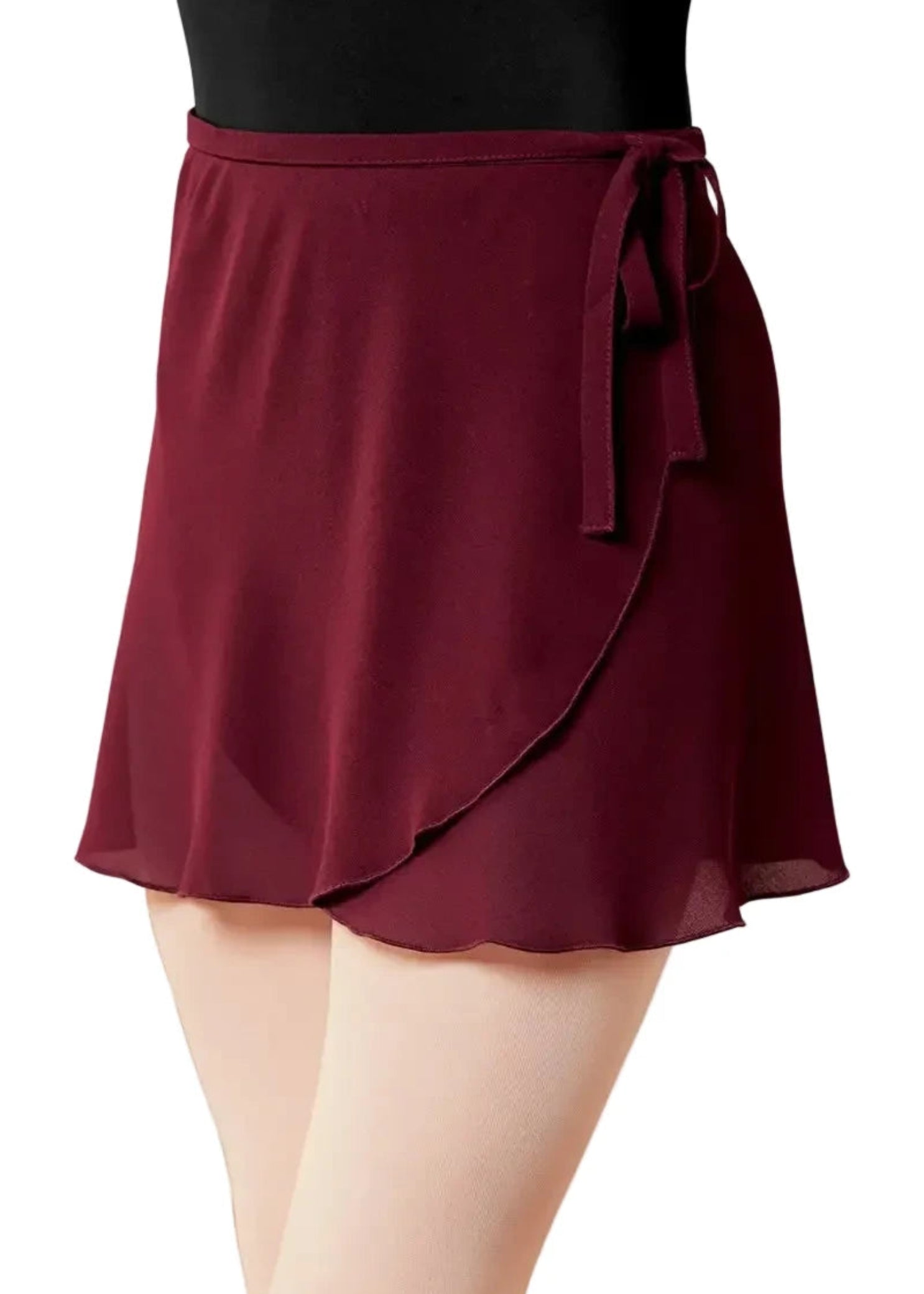 Wrap Skirt Burgundy front view