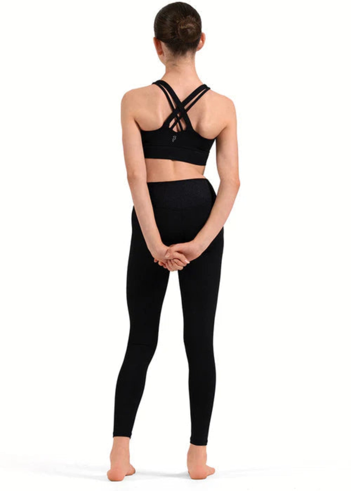 X-Back Crop Top Black back view