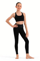 X-Back Crop Top Black front view