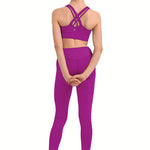 X-Back Crop Top Velvet Orchid back view