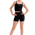 X-Back Crop Top Black front view