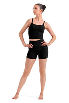 X-Back Crop Top Black front view