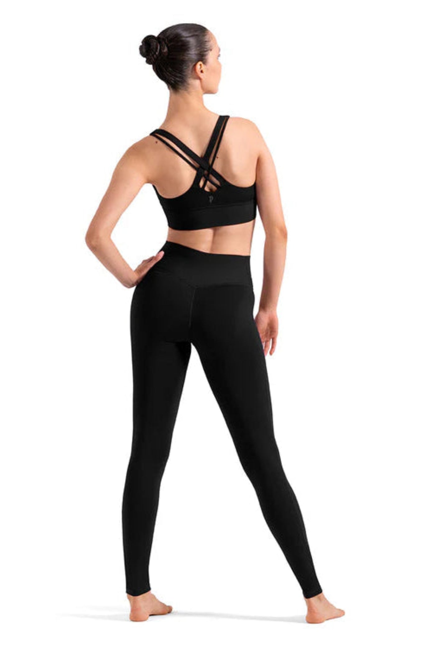 X-Back Crop Top Black back view
